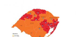 PRELIMINAR: PELOTAS PERMANECE EM LARANJA MAS VERMELHA VOLTA A PREDOMINAR NO RS