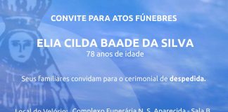 FALECIMENTO DE ELIA CILDA BAADE DA SILVA